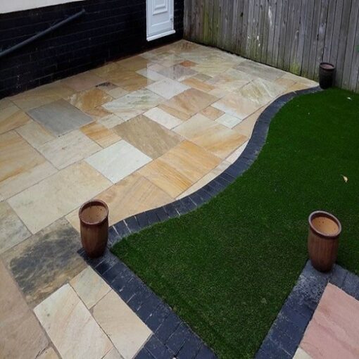 Riven Fossil Mint Sandstone Paving