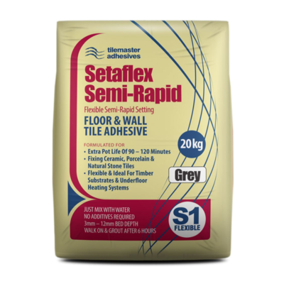 Tilemaster Setaflex Semi-Rapid S1 Adhesive Grey 20kg